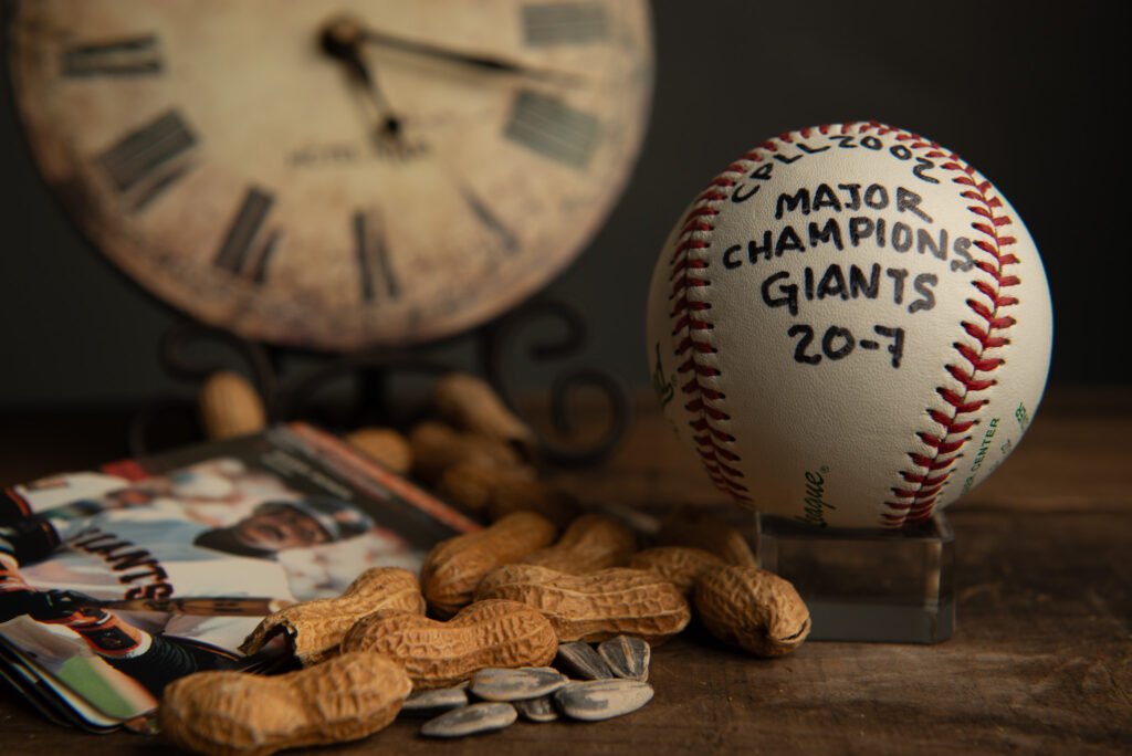 Baseball and sun flower seeds